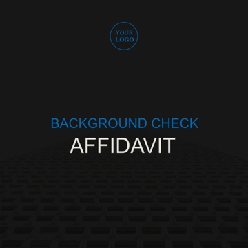 Free Background Check Affidavit Template to Edit Online