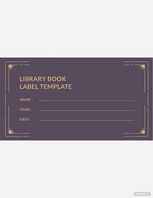 Library Book Label Template