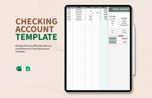 Checking Account Template