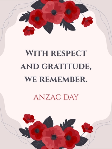 Free Anzac Day Greeting Card Template to Edit Online