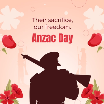 Free Anzac Day Facebook Post Template to Edit Online