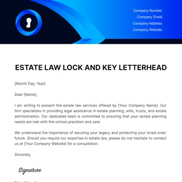 Free Estate Law Lock and Key Letterhead Template to Edit Online