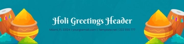 Free Holi Greetings Header Template to Edit Online