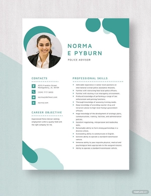 Police Advisor Resume