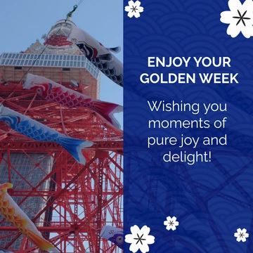 Free Golden Week Facebook Post Template to Edit Online
