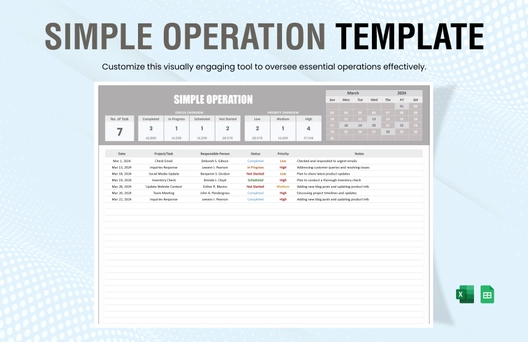 Simple Operation Template Simple Operation Template