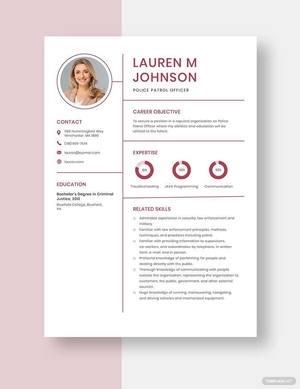 Police Patrol Officer Resume