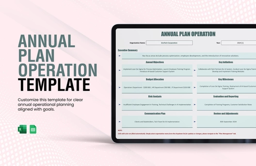 Annual Plan Operation Template