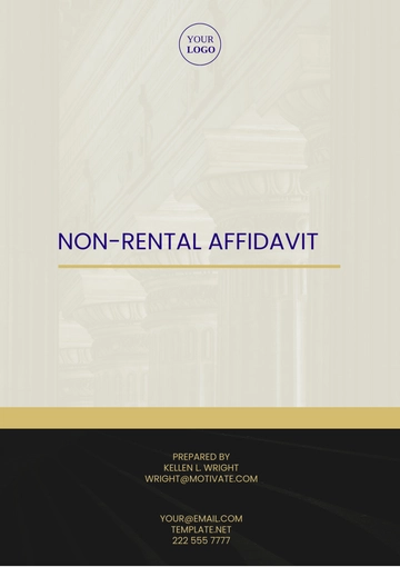 Free Non-Rental Affidavit Template to Edit Online
