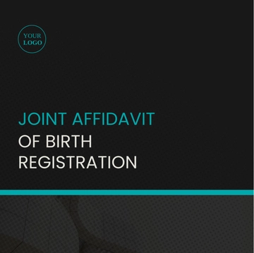Free Joint Affidavit of Birth Registration Template to Edit Online