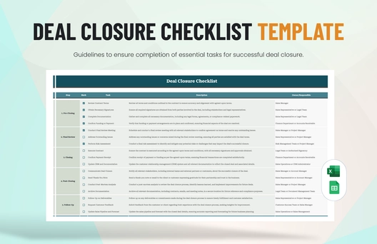 Deal Closure Checklist Template