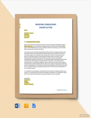 Roofing Consultant Cover Letter