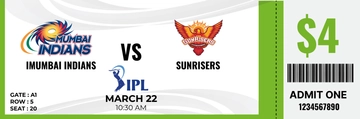 Free IPL Price Ticket Template to Edit Online