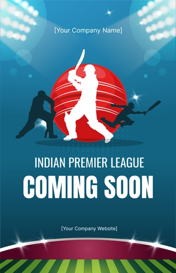 Free IPL Coming Soon Poster Template to Edit Online