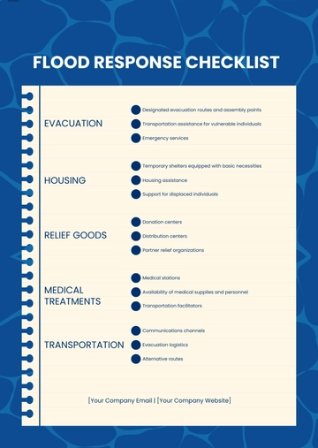 Free Flood Preparedness Checklist Design Template to Edit Online