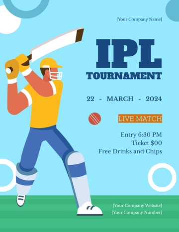 Free IPL Tournament Flyer Template to Edit Online