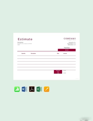 Cost Estimate Template Cost Estimate Template