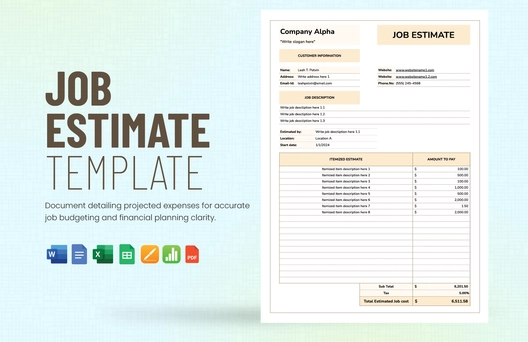 Job Estimate Template