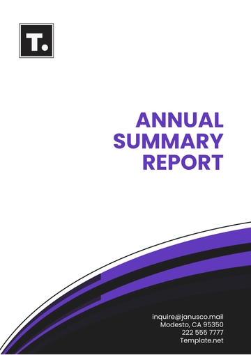 Free Annual Summary Report Template to Edit Online