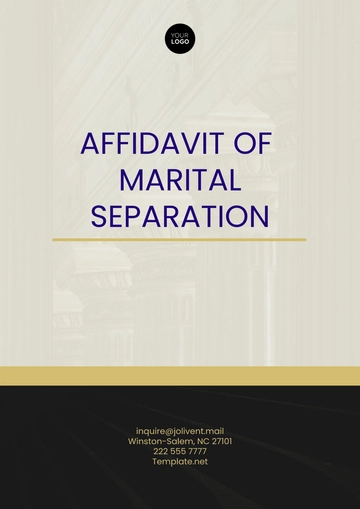 Free Printable Affidavit of Marital Separation Template to Edit Online