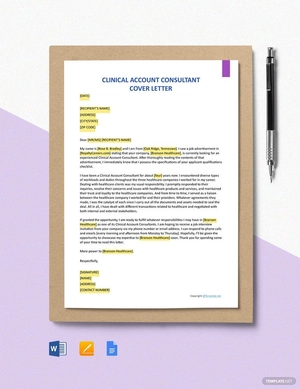 Clinical Account Consultant Cover Letter Template