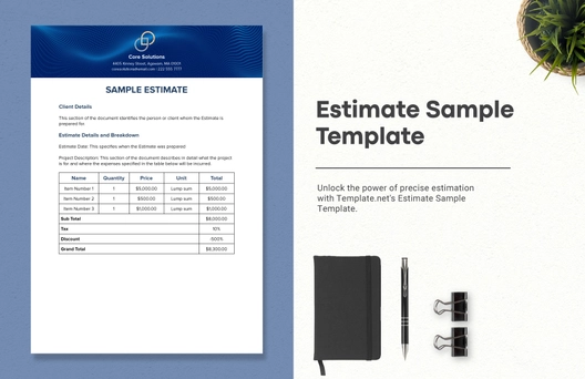 Sample Estimate Template