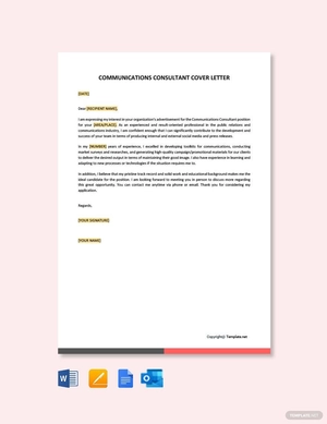 Communications Consultant Cover Letter Template