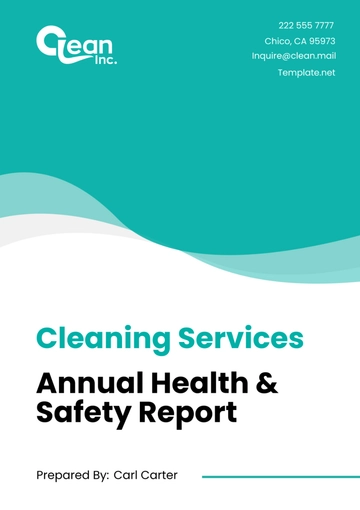 Free Cleaning Services Annual Health & Safety Report Template to Edit Online