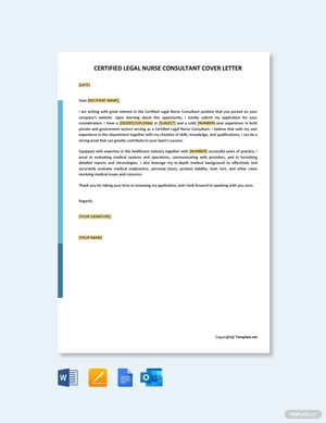 Certified Legal Nurse Consultant Cover Letter Template