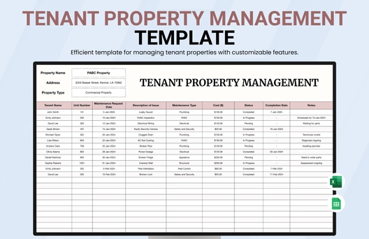 Tenant Property Management Template