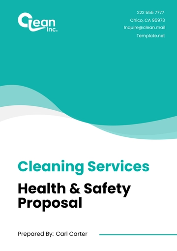 Free Cleaning Services Health & Safety Proposal Template to Edit Online