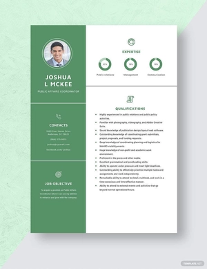 Public Affairs Coordinator Resume