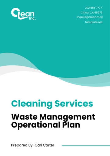 Free Cleaning Services Waste Management Operational Plan Template to Edit Online