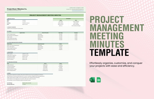 Project Management Meeting Minutes Template