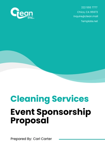 Free Cleaning Services Event Sponsorship Proposal Template to Edit Online