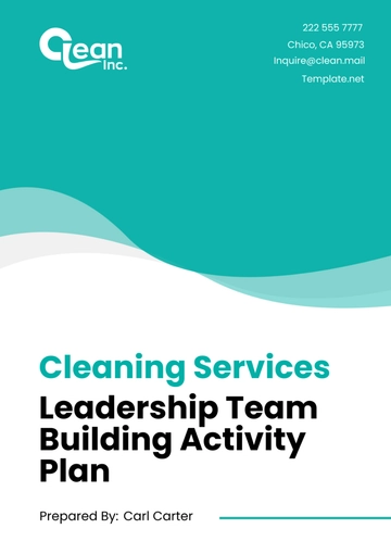 Free Cleaning Services Leadership Team Building Activity Plan Template to Edit Online
