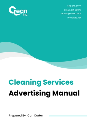 Free Cleaning Services Advertising Manual Template to Edit Online