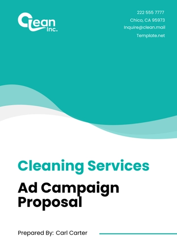 Free Cleaning Services Ad Campaign Proposal Template to Edit Online