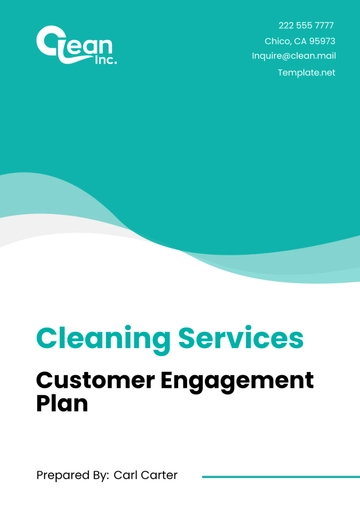 Free Cleaning Services Customer Engagement Plan Template to Edit Online