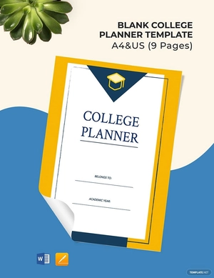 Blank College Planner Template