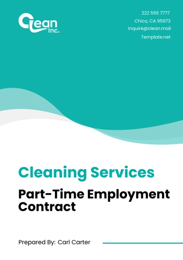Free Cleaning Services Part-Time Employment Contract Template to Edit Online