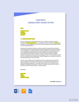 Contract Consultant Cover Letter Template
