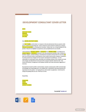 Development Consultant Cover Letter Template