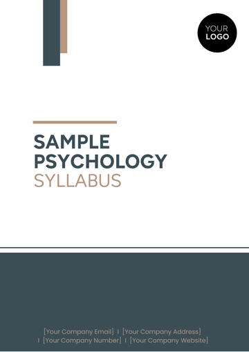 Free Sample Psychology Syllabus Template to Edit Online
