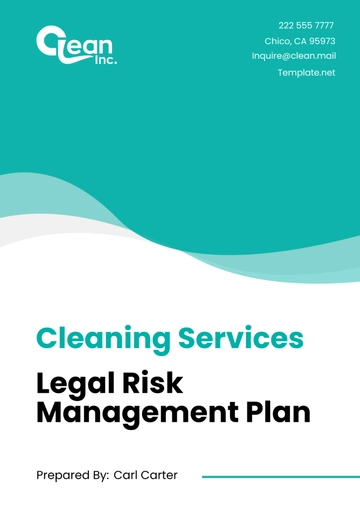 Free Cleaning Services Legal Risk Management Plan Template to Edit Online