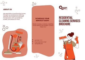 Free Residential Cleaning Services Brochure Template to Edit Online