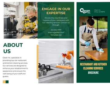 Free Restaurant and Kitchen Cleaning Services Brochure Template to Edit Online