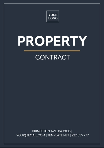 Free Property Contract Template to Edit Online