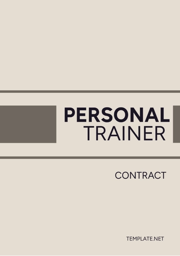 Free Personal Trainer Contract Template to Edit Online