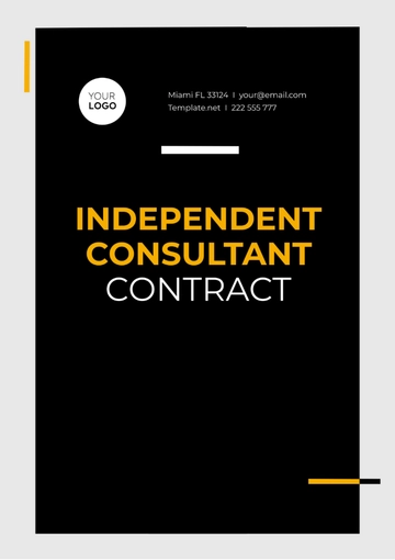 Free Independent Consultant Contract Template to Edit Online